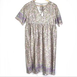 Misslook floral empire waist pleated midi dress